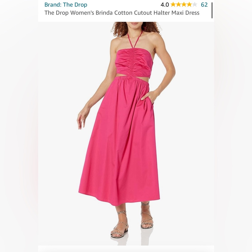 AMAZON THE DROP- Women’s Brinda Cotton Cutout Halter Maxi Dress